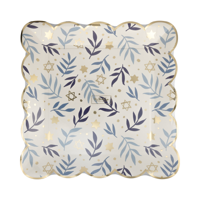 Stars & Branches Scalloped Square Plate