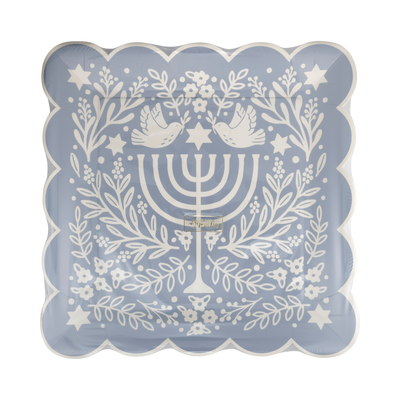 Floral Menorah Plate