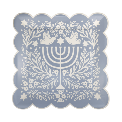 Floral Menorah Plate