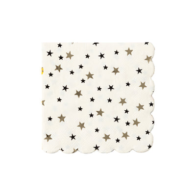 Black and Gold Star Paper Napkin