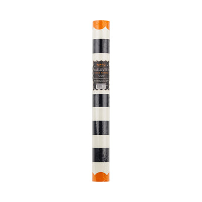 Orange and Black Striped Paper Table Runner