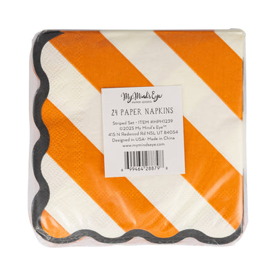 Striped Cocktail Napkin Set