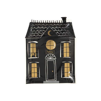 Haunted Village Haunted House Shaped Paper Plate