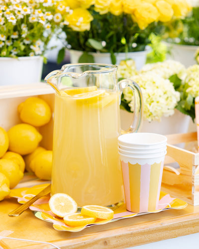 Yellow & Pink Striped Party Cup