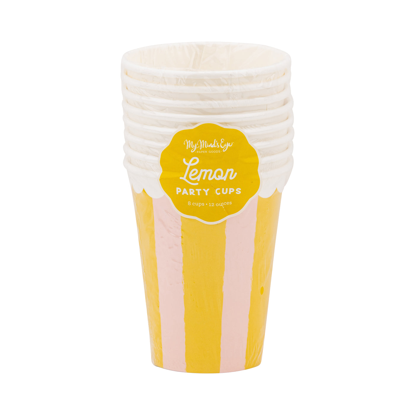 Yellow & Pink Striped Party Cup