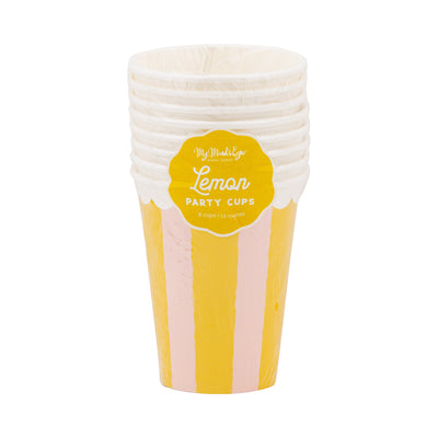 Yellow & Pink Striped Party Cup
