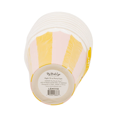 Yellow & Pink Striped Party Cup