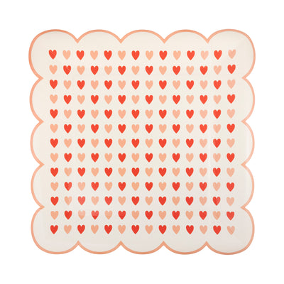 Heart scalloped Square Plate