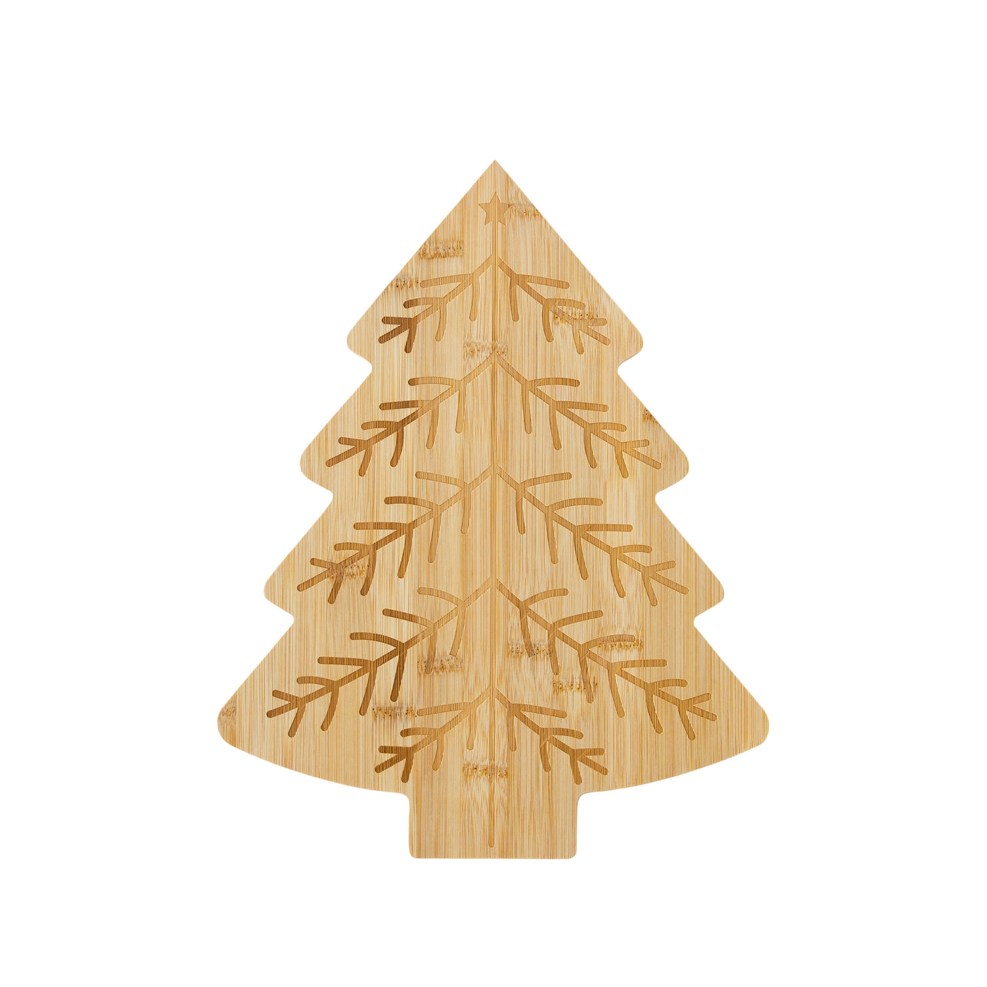 Christmas Memories Christmas Tree Shaped Bamboo Cutting Board
