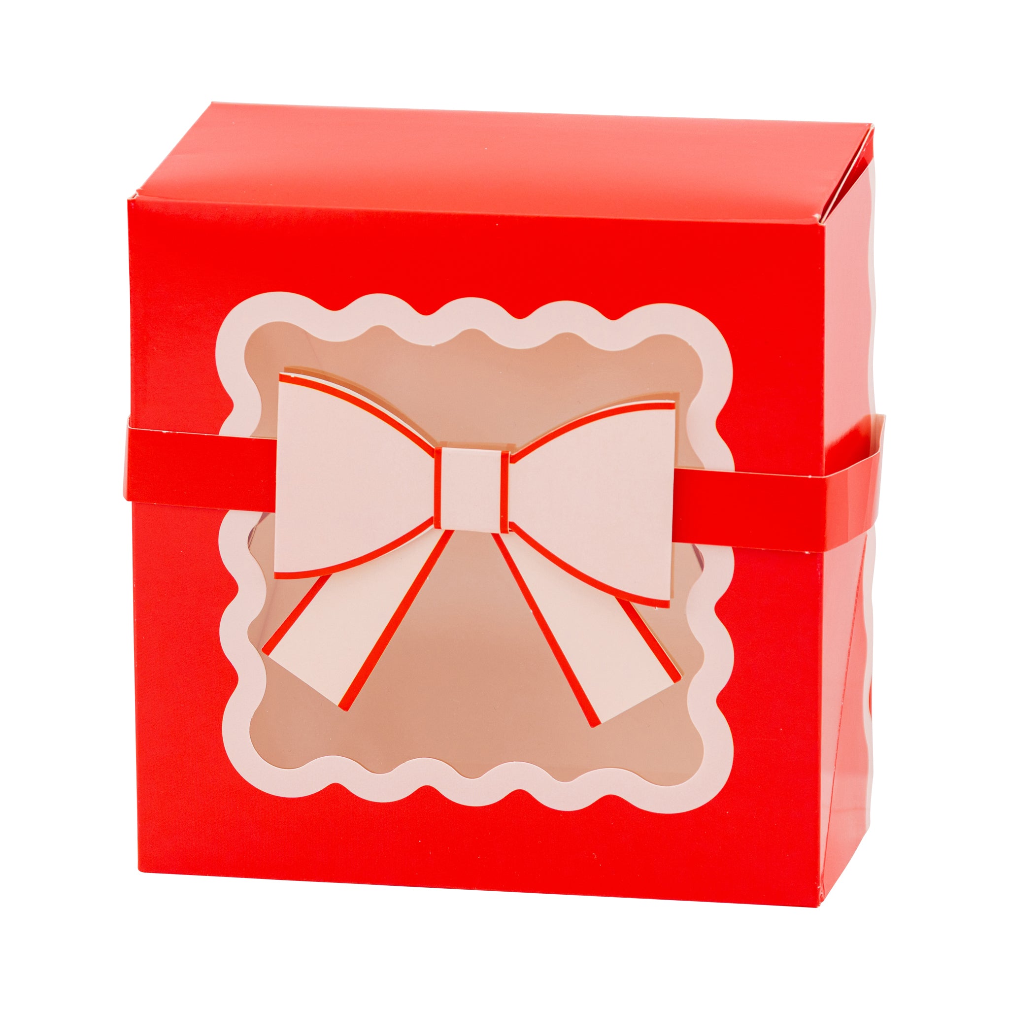 Red and Pink Cookie Box with bow.