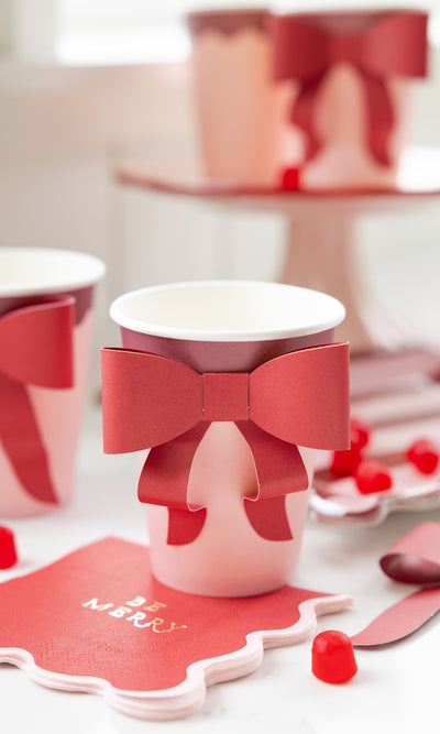 Red and Pink Cup with Bow