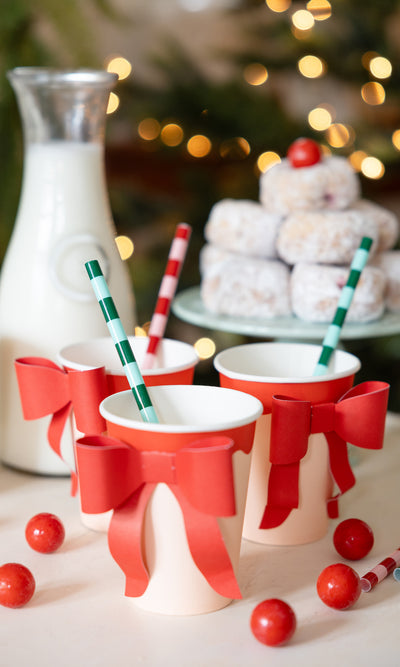 Red and Pink & Green and Mint Straw Set