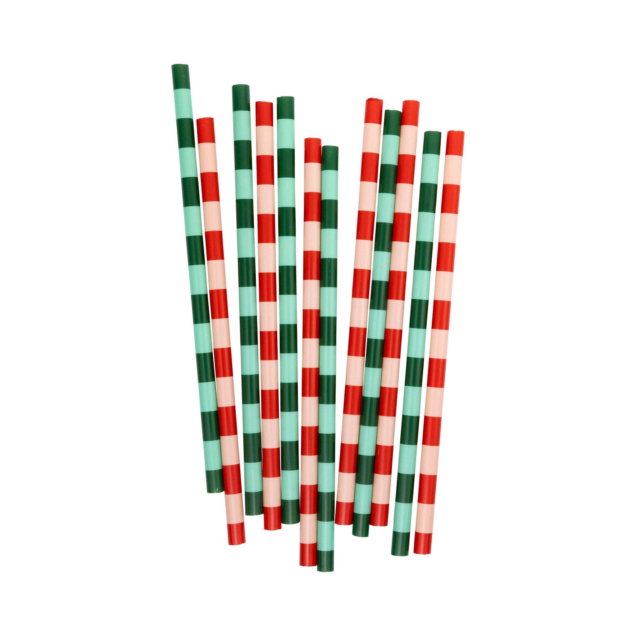 Red and Pink & Green and Mint Straw Set.