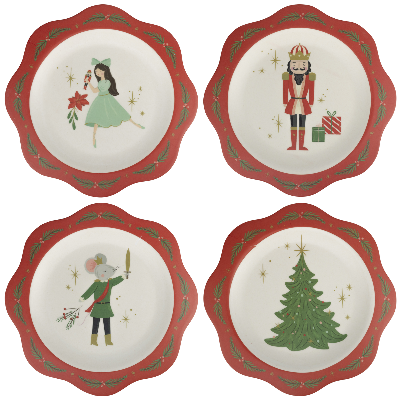 Nutcracker Bamboo 9" Plate Set