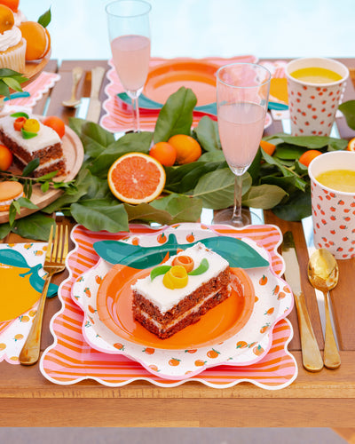 Orange & Pink Striped Plate