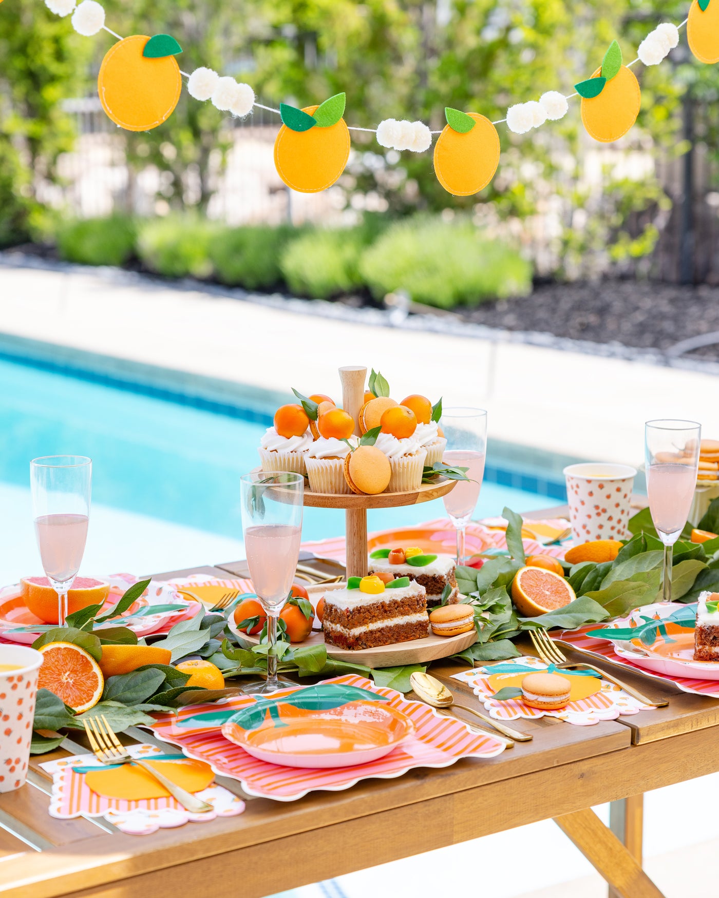 Orange & Pink Striped Plate