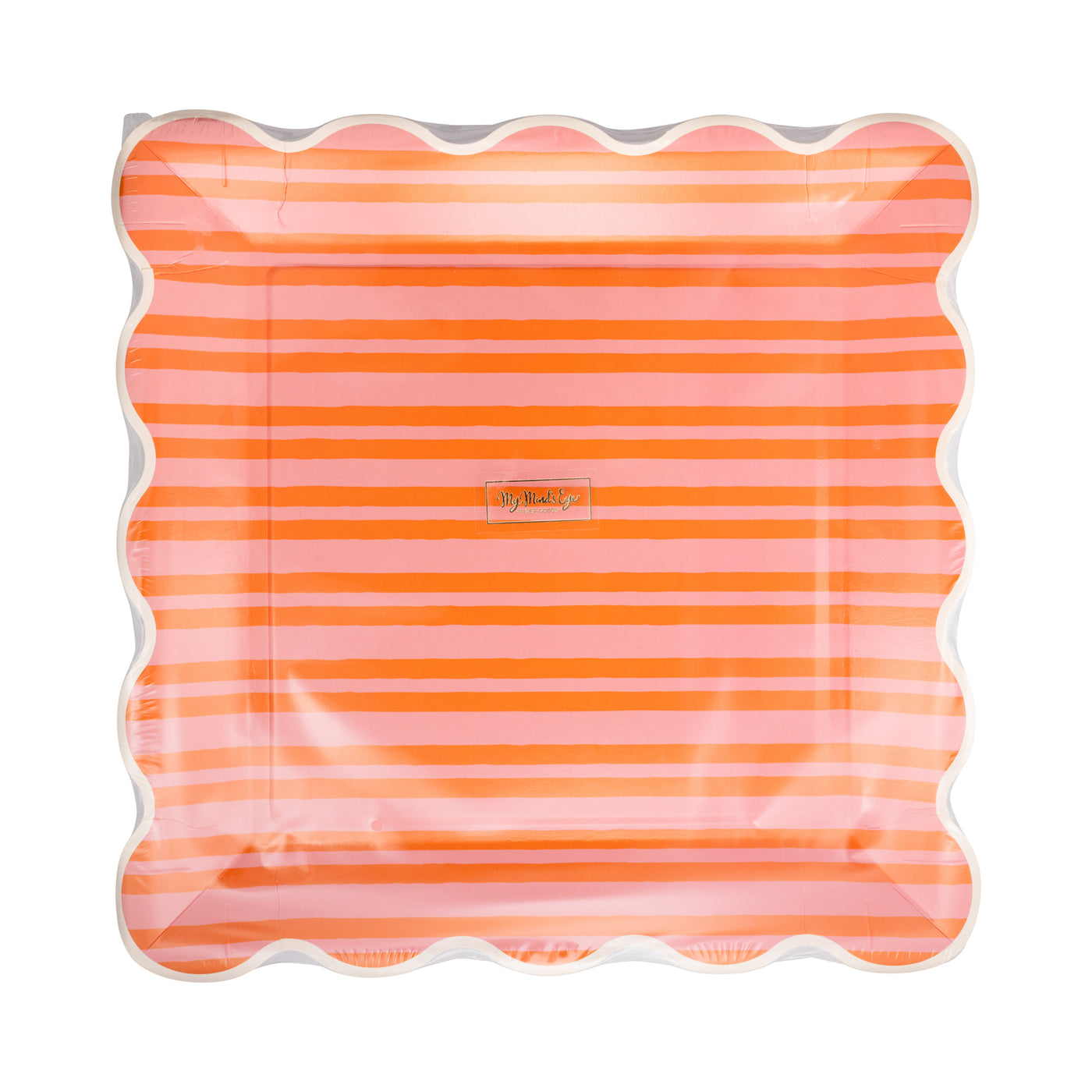 Orange & Pink Striped Plate