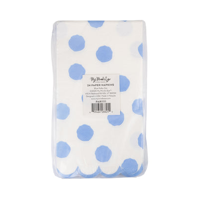 Blue Polka Dot Dinner Napkin