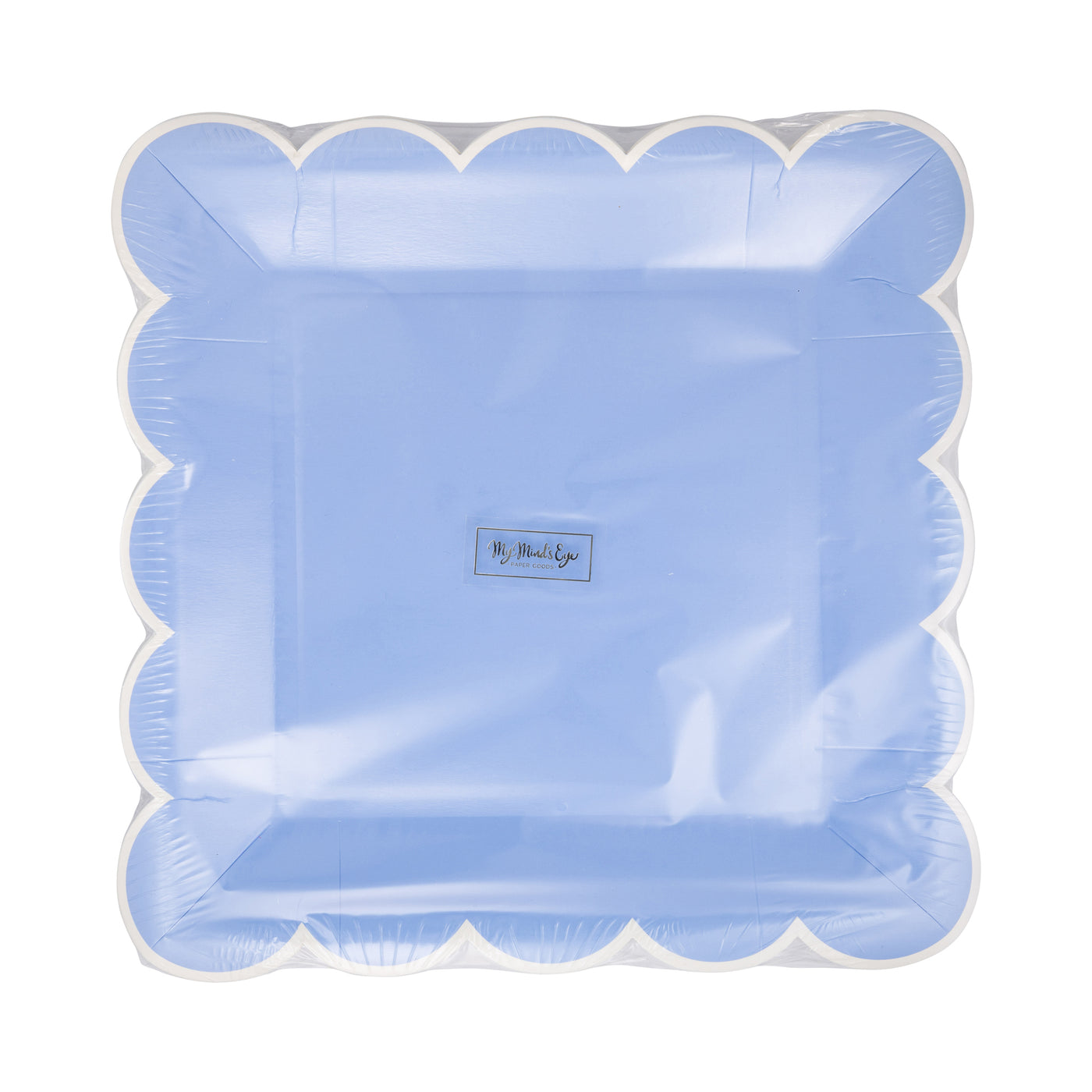 Blue Scalloped 9" Square