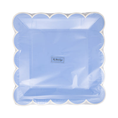 Blue Scalloped 9" Square