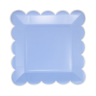 Blue Scalloped 9" Square
