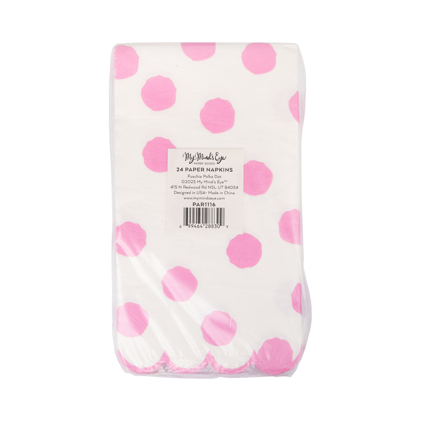 Fuchsia Polka Dot Dinner Napkin