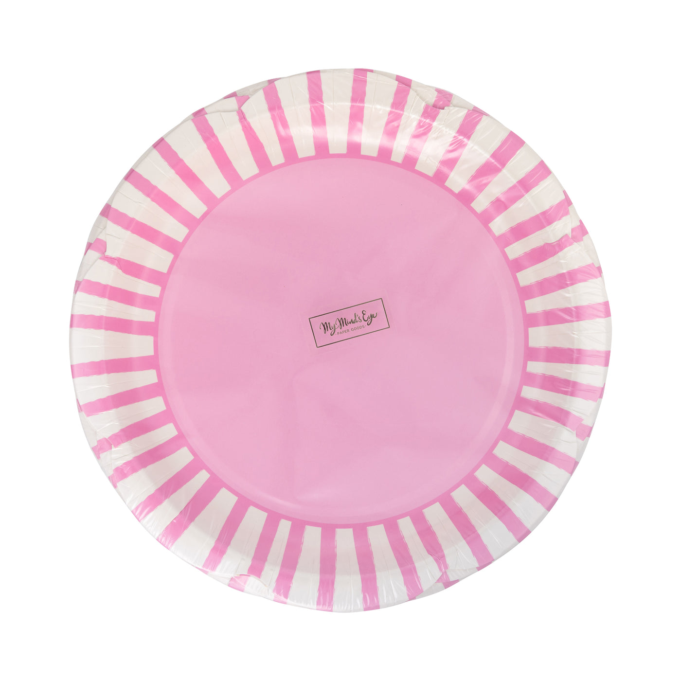 Fuchsia Striped Scallops 9" Plate