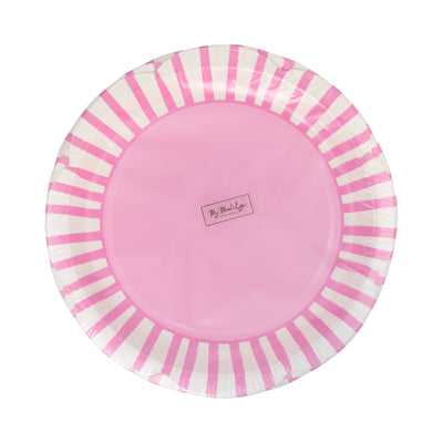 Fuchsia Striped Scallops 9" Plate
