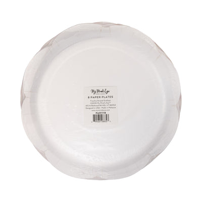 Fuchsia Striped Scallops 9" Plate