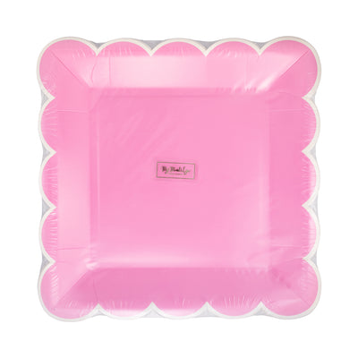 Fuchsia Scalloped Square 9" Plate