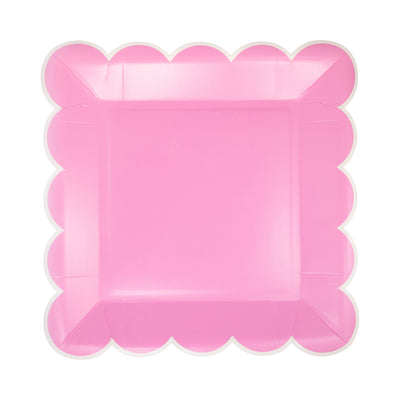 Fuchsia Scalloped Square 9" Plate