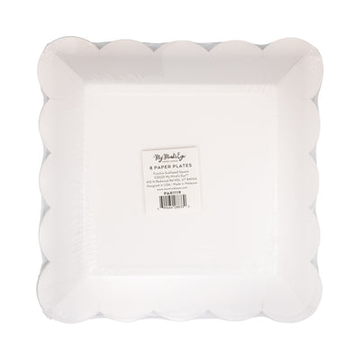 Fuchsia Scalloped Square 9" Plate
