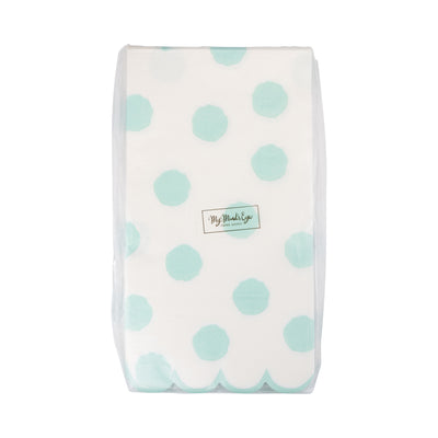 Aqua Polka Dot Dinner Napkin