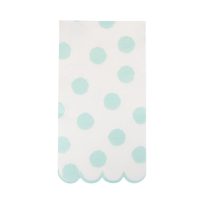 Aqua Polka Dot Dinner Napkin