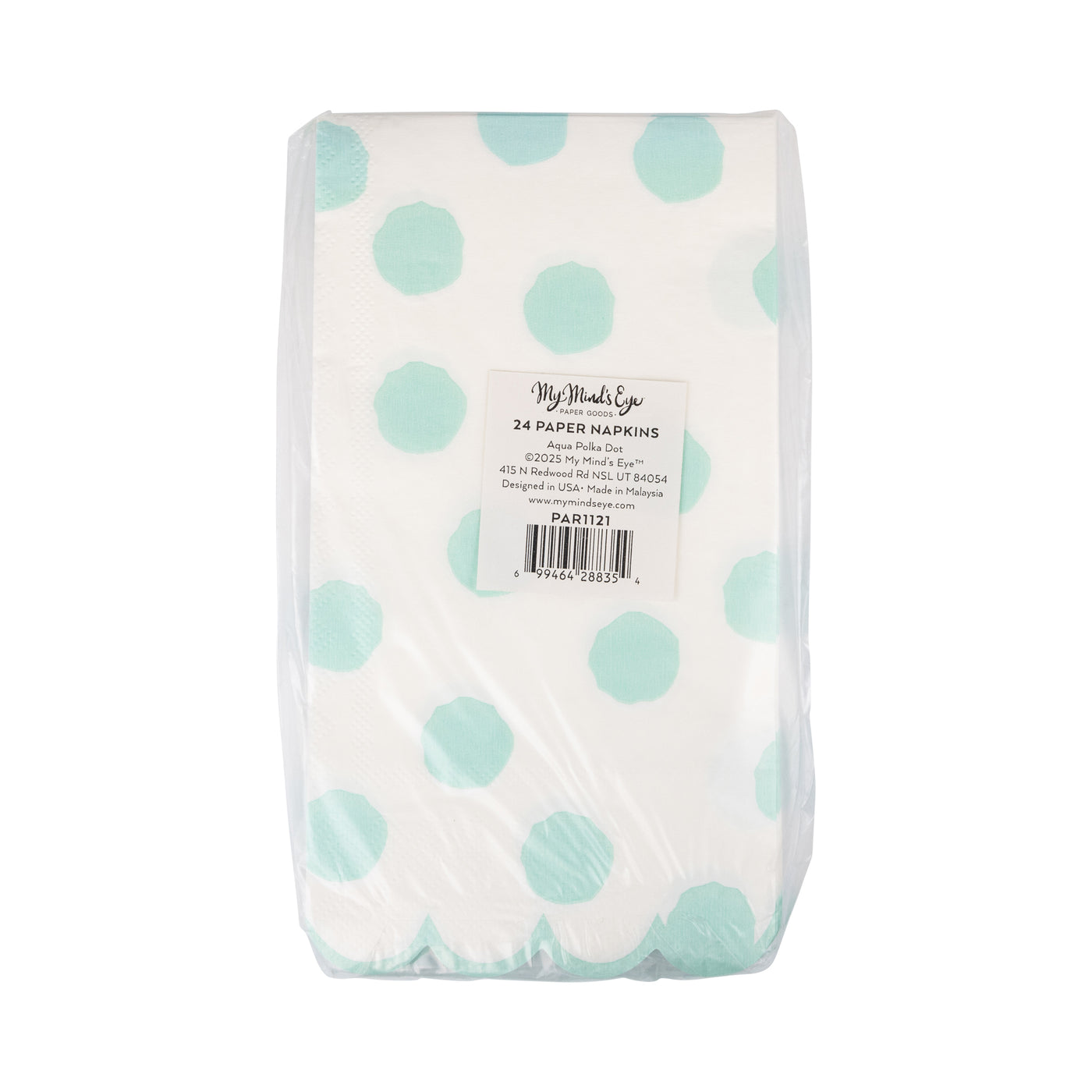 Aqua Polka Dot Dinner Napkin
