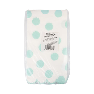 Aqua Polka Dot Dinner Napkin