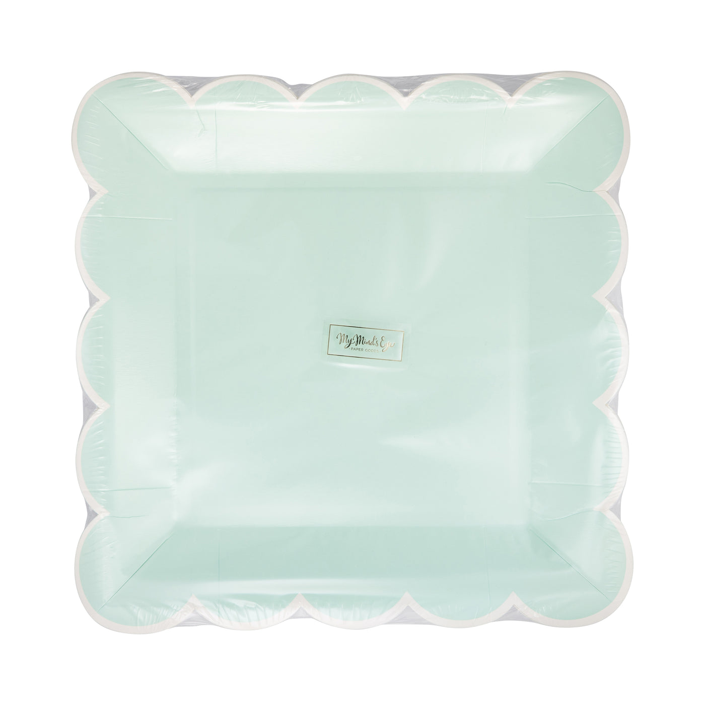 Aqua Scalloped Square 9" Plate