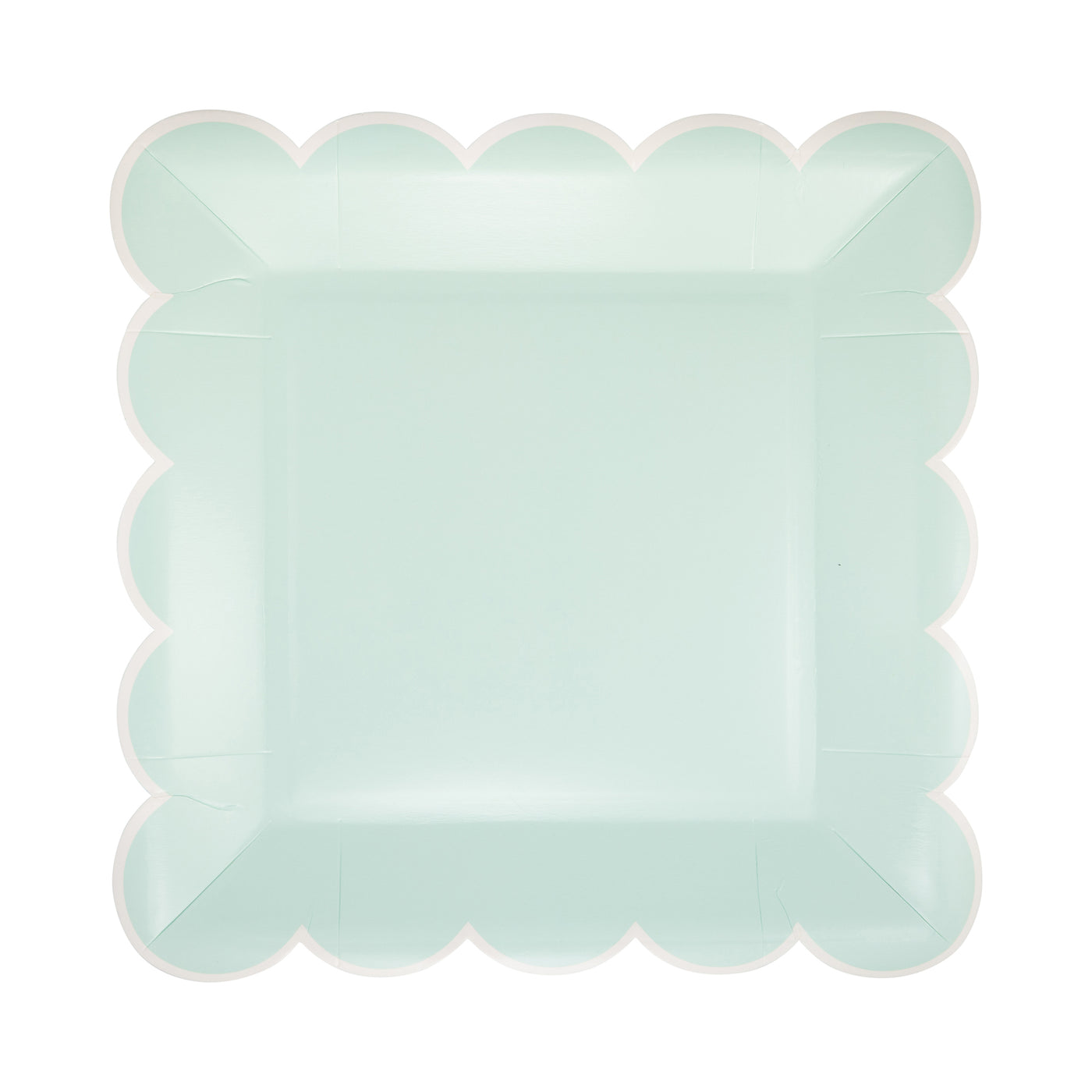 Aqua Scalloped Square 9" Plate