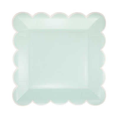 Aqua Scalloped Square 9" Plate