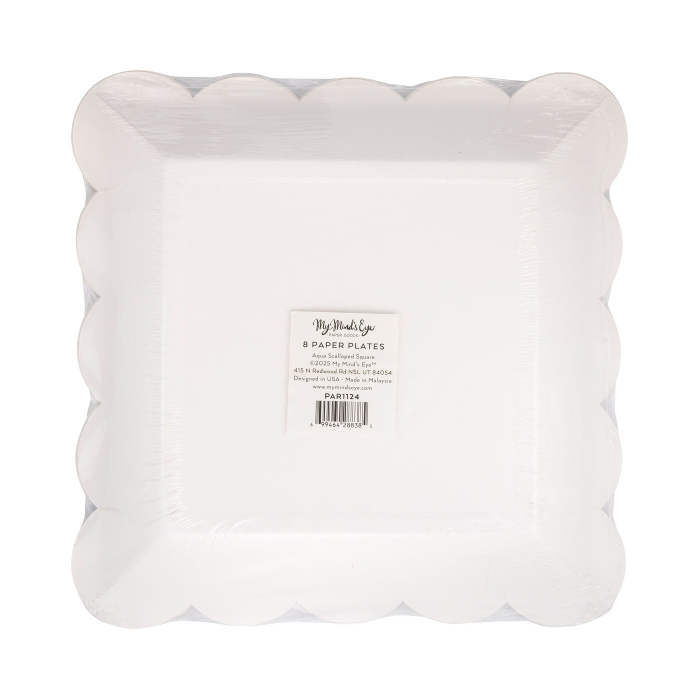 Aqua Scalloped Square 9" Plate
