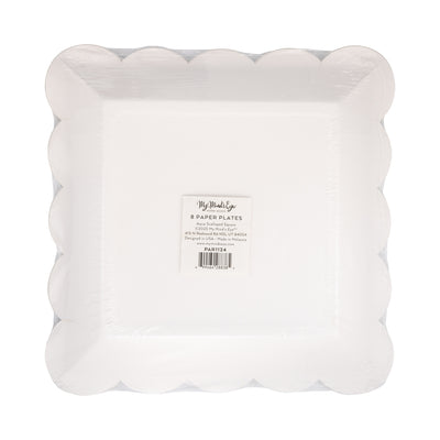 Aqua Scalloped Square 9" Plate