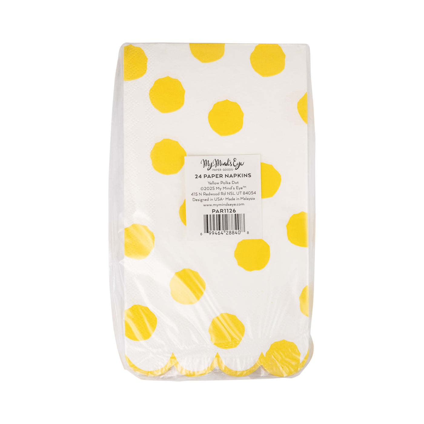 Yellow Polka Dot Dinner Napkin