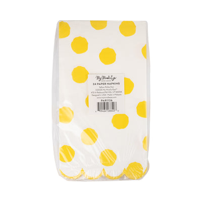 Yellow Polka Dot Dinner Napkin