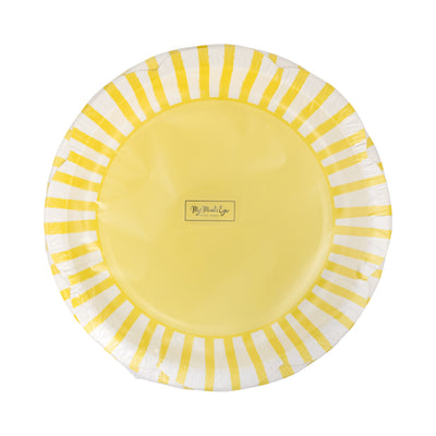Yellow Striped Scallops 9" Plate
