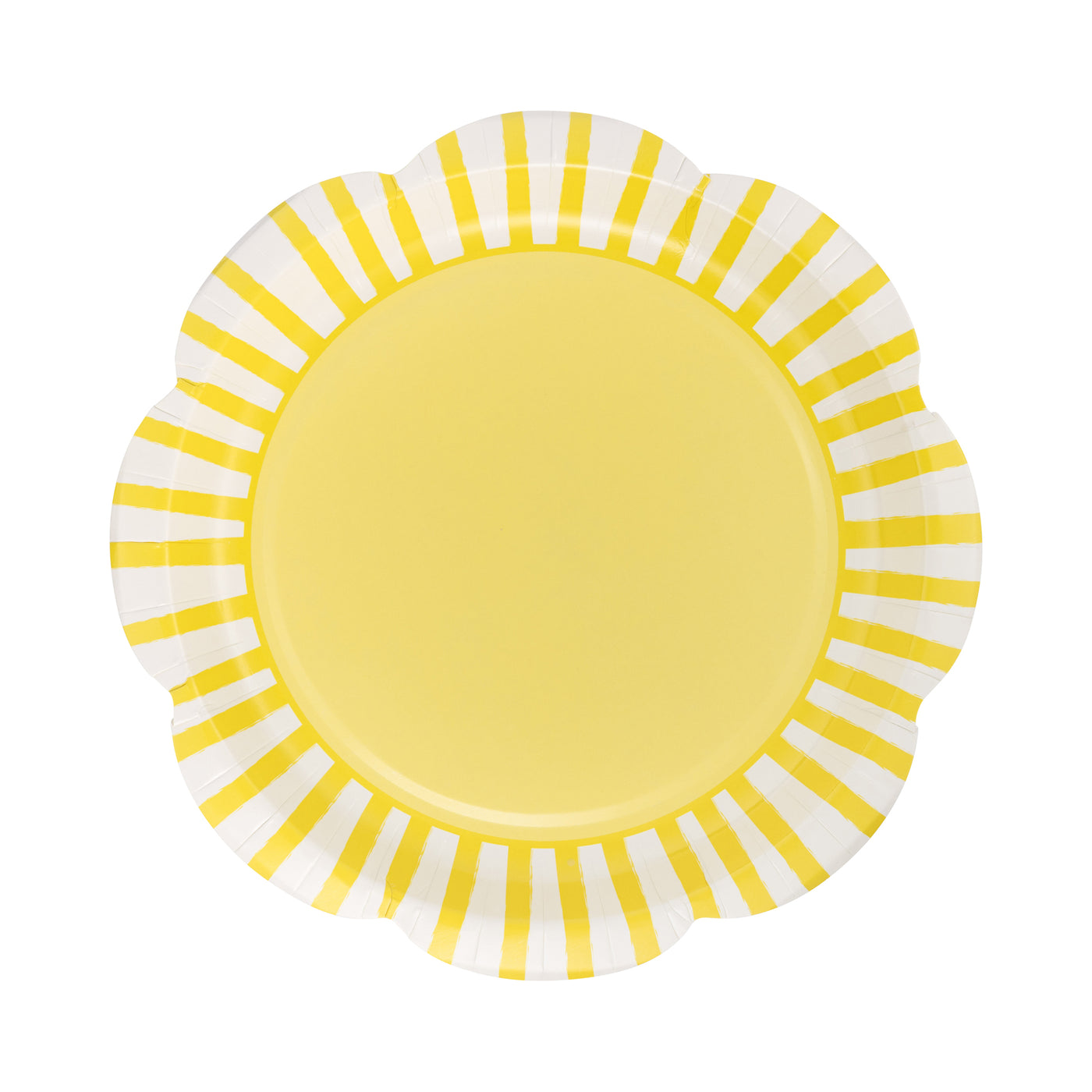 Yellow Striped Scallops 9" Plate