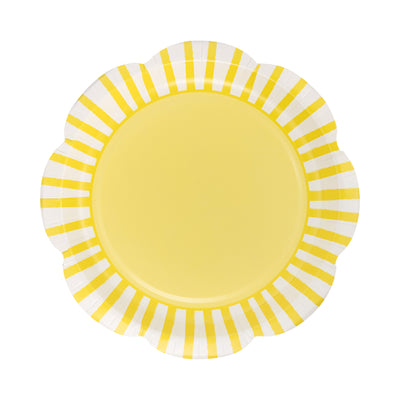 Yellow Striped Scallops 9" Plate