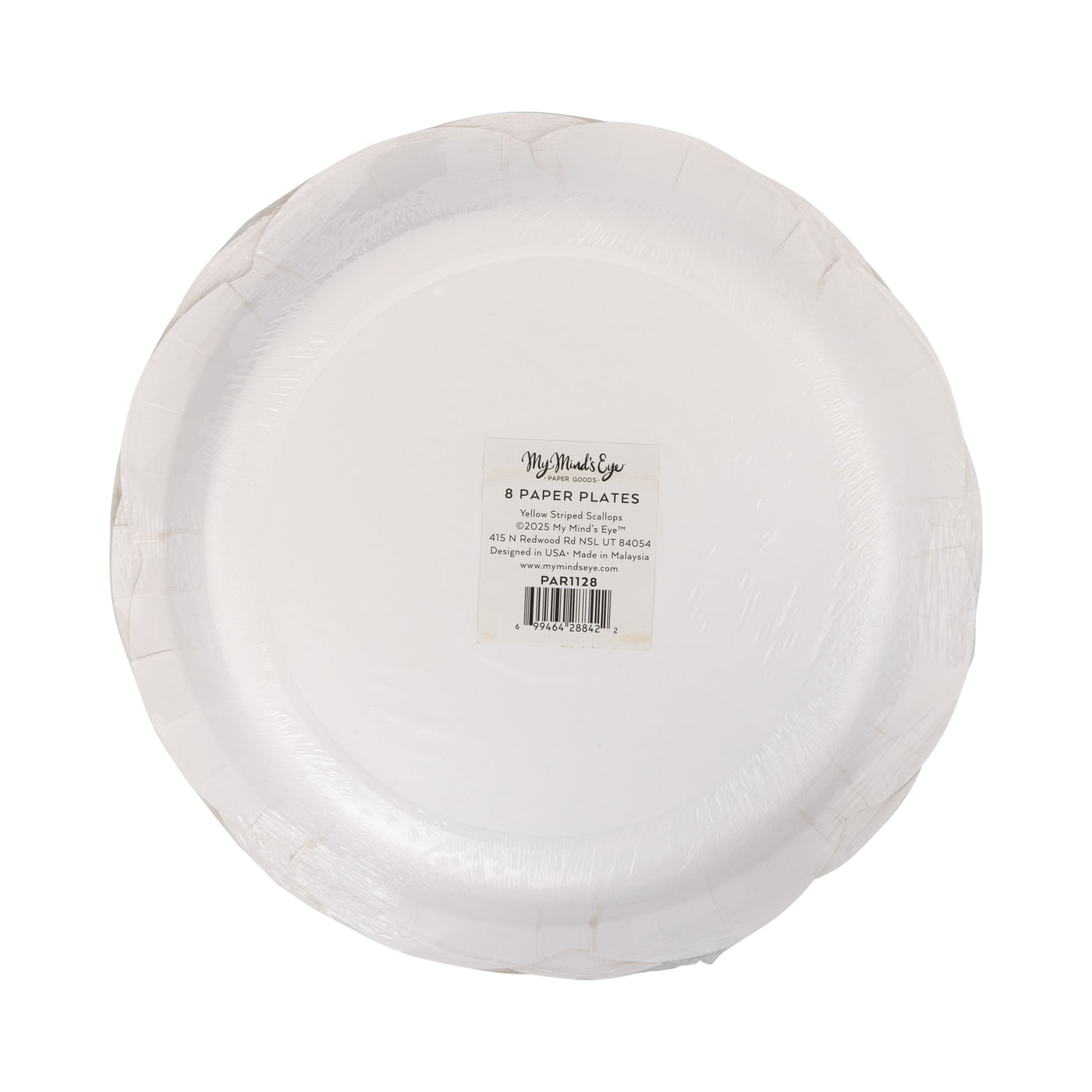 Yellow Striped Scallops 9" Plate