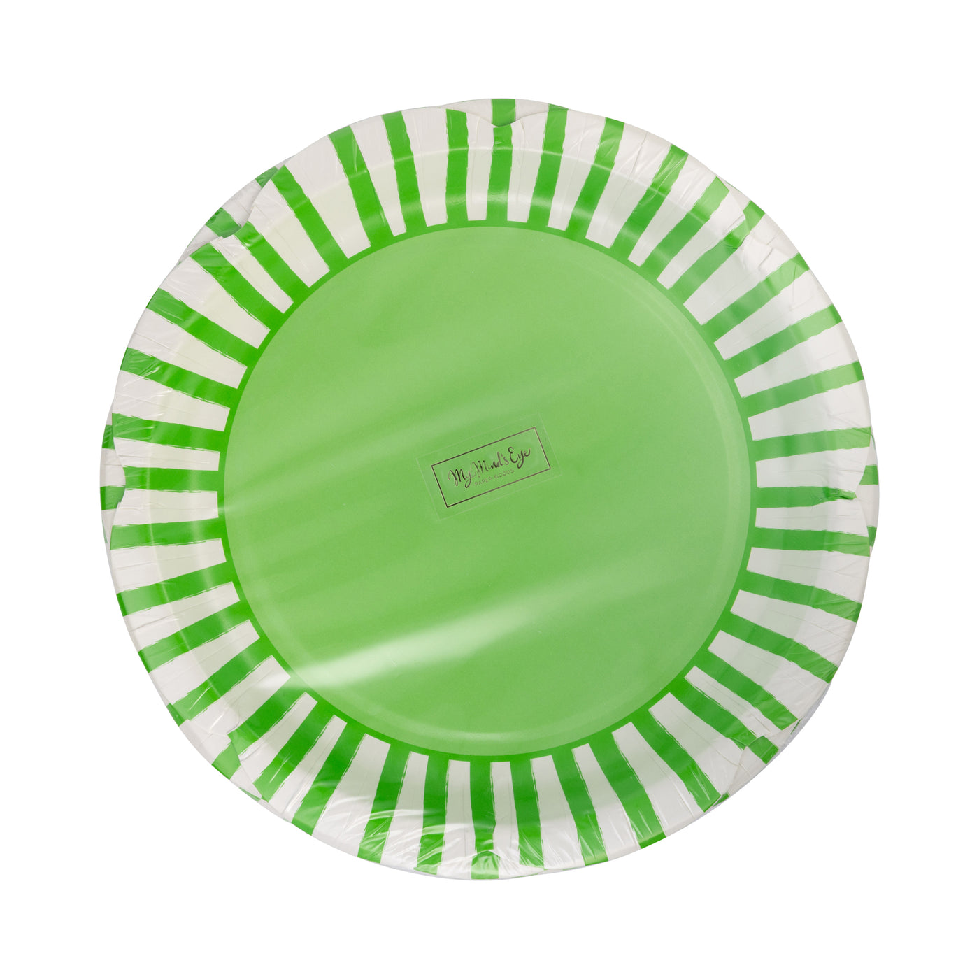 Green Striped Scallops 9" Plate