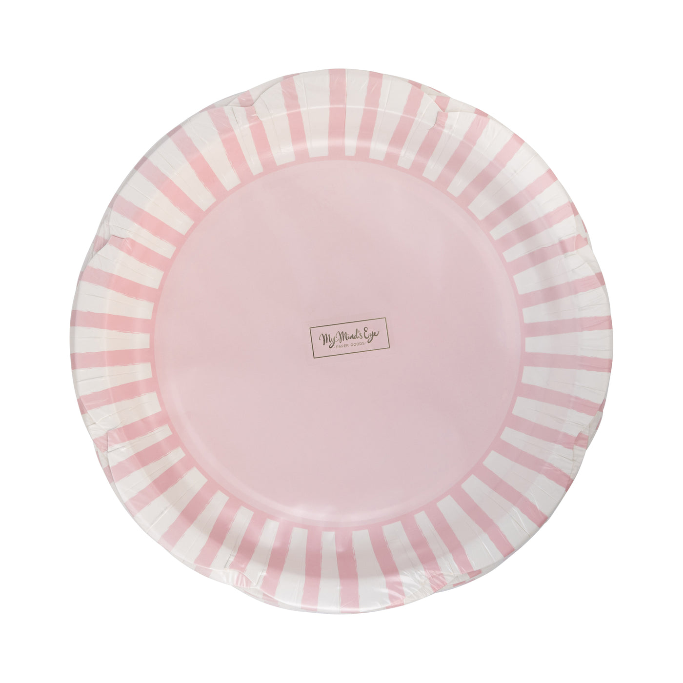 Pink Striped 9" Scallops Plate