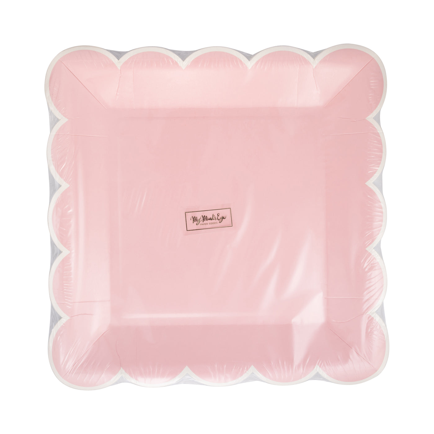 Pink Scalloped 9" Square Plate